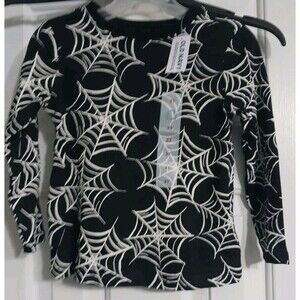 NWT Old Navy Kids Toddler  Unisex LS Tee Size 4T Halloween Spiderweb Boys Girls